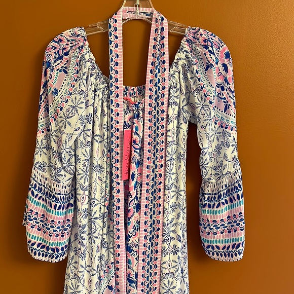 Lilly Pulitzer Abigale midi printed side shoulder dress with belt - Picture 8 of 9